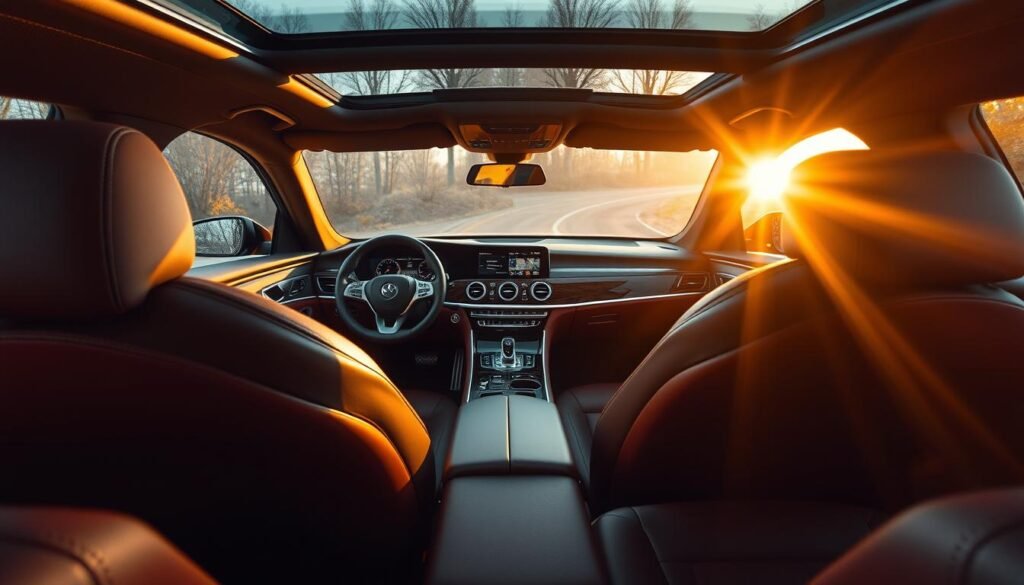 luxury touring car interior